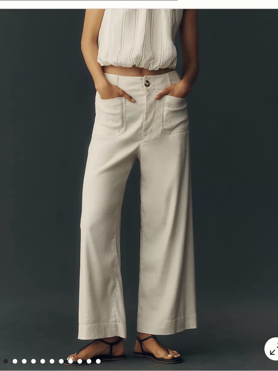 Anthropologie Colette Pant Linen Cream